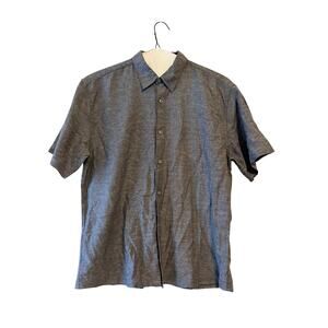 Coastaoro Resortwear Brand Grey Linen Blend Men’s Casual Button Down Size M